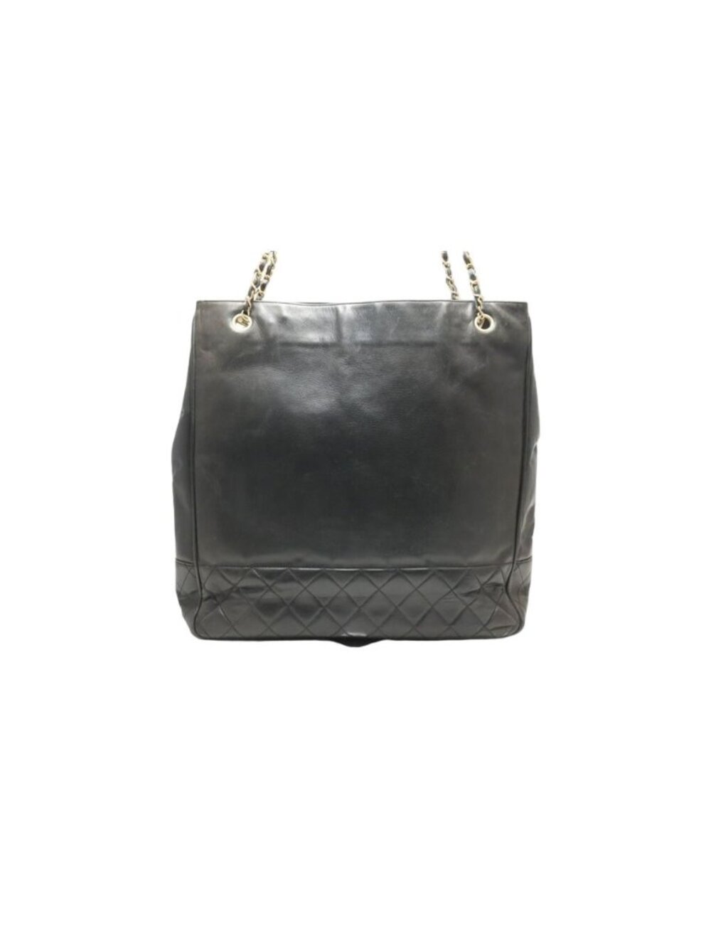 Chanel 0 Quilted GD Leather Chain Tote